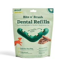 WOOF Bite n' Brush 16pc Replacement Refills for Dog Toothbrush Toy Dental Chews