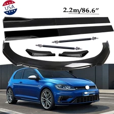Front Bumper Lip Spoiler Body Kit Rear Lip Glossy Black For Volkswagen Jetta