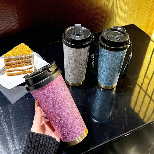 Leak-proof Titanium Coffee cup 520ml,2-in-1 Lid,Stainless Steel Straw Thermos - Picture 13 of 14