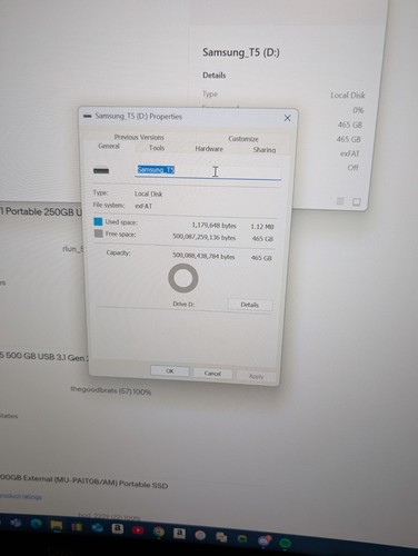 SAMSUNG T5 Portable SSD 500GB - Used - USB C to USB C Cable Included - Afbeelding 7 van 7