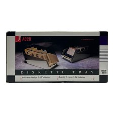 Acco 3.5" Floppy Disk Holder Diskette Filing Tray Storage Box New NOS Vintage
