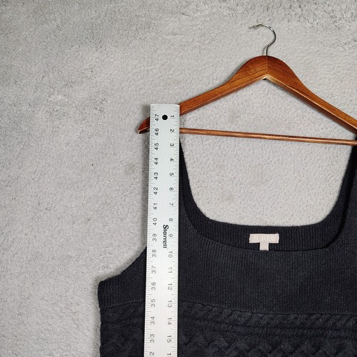 J.Crew Tank Top Women's 3X Blue Merino Wool Blend Cable Knit Sleeveless Sweater - Picture 4 of 8