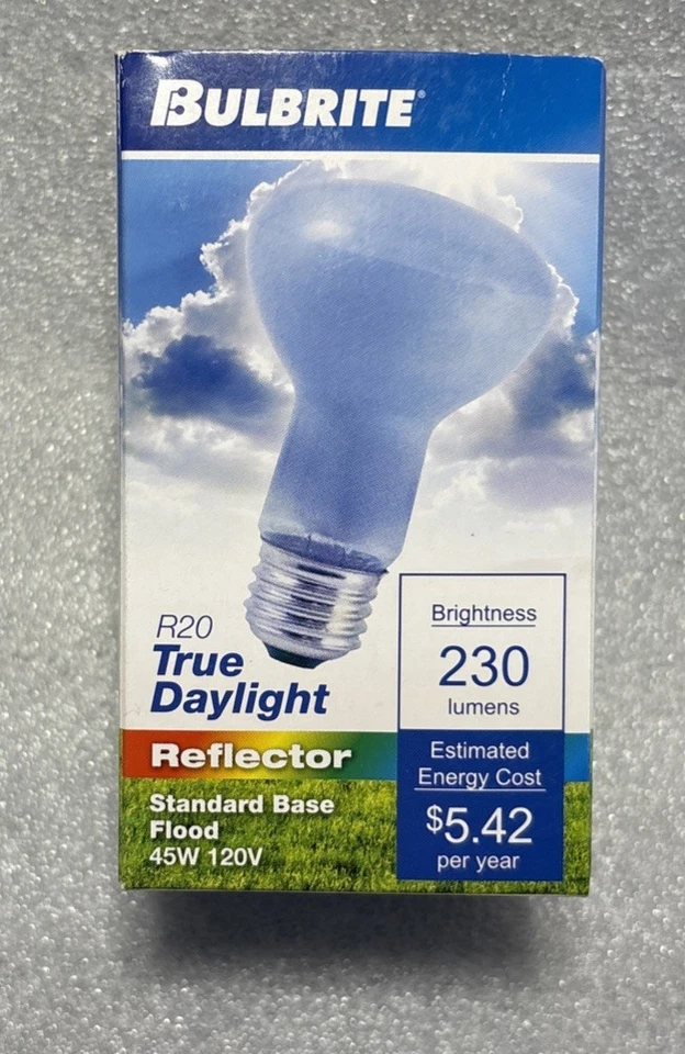 Bulbrite 45R20FL/RL 45W R20 True Daylight 2-1/2” Reflector Bulb *NEW - Image 2 of 4