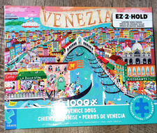 1000 piece JIGSAW PUZZLE CEACO VENICE DOGS VERY COLORFUL MANY HOUSES PUPS CUTE 