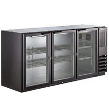 Beverage-Air BB72HC-1-G-B 72" Black Underbar Height Glass Door Back Bar Refriger