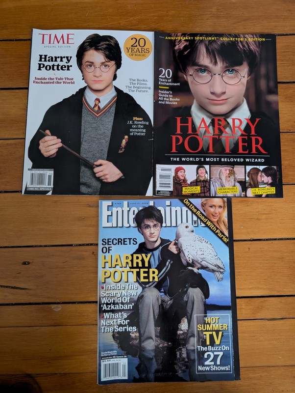 Lot Of 3 Harry Potter Magazines Vintage Fan Memorabilia Collectors Edition