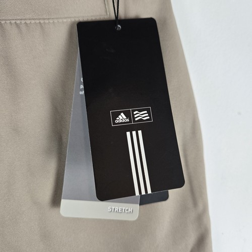 Pantalones cortos de golf Adidas Climacool para hombre 3 rayas talla 32 crudo caqui elástico nuevos con etiquetas preppy - Imagen 12 de 15