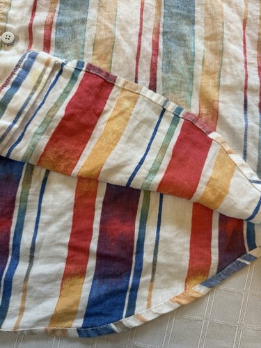 Tommy Bahama Sunset Stripe Breezer Long Sleeve Linen Shirt Beach Wedding 3XL - Picture 11 of 17