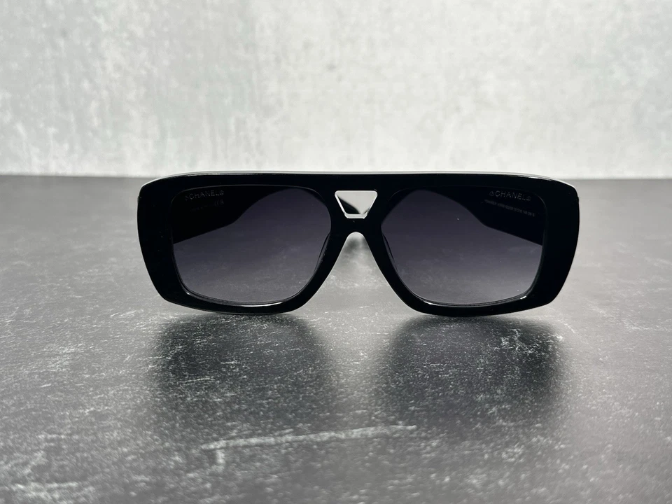 NEW CHANEL 9160B AVIATOR SUNGLASSES 622/S6 BLACK w/GRAY LENS 9160! SHIPS TODAY! - Image 2 of 4