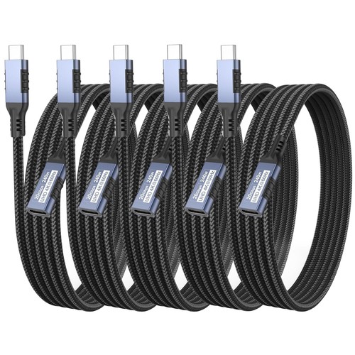 20Gbps USB C Extender Cable 6ft - Braided Nylon for Fast Charging & Syncing - Picture 3 of 11