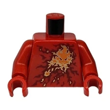 LEGO® Red Minifigure Torso NRG Kai Fire Energy Pattern Red Ninjago 9591