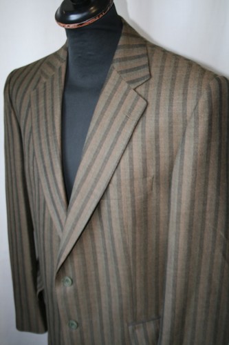 Vintage Magee braun grün Bootfahren Streifen Blazer Jacke Gr. 42 L großer Dandy - Bild 5 von 13