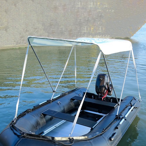 Folding Fishing Boat Sun Shade Top Cover Adjustable Straps for Inflatable Boats - Picture 7 of 7