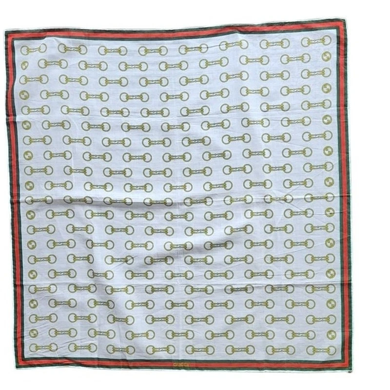 Foulard Gucci vintage années 70 imprimé coton motif mors de cheval