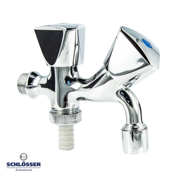 JS WaschgeräTe-Kombiventil 1/2 Zoll, Mit GeräTeanschluss, Verchromt-image