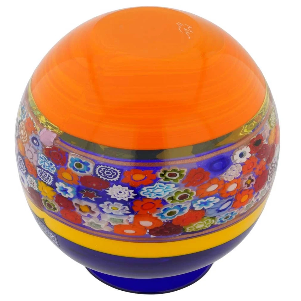 GlassOfVenice Murano Glass Primavera Millefiori Vase Bud - Blue - Image 4 of 4