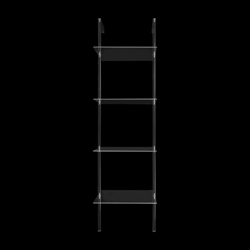 4-Tier Clear Wall Mounted Book Shelf Small Acrylic Ladder Bookshelf 24x36x146cm - Picture 13 of 16