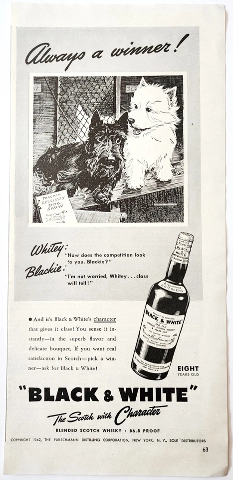 1942 Черно-белый шотландский 8 лет рекламы Westie Scottie терьеры E90G1 - Изображение 2 из 2