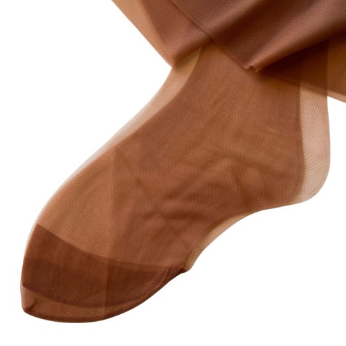 2 Pair Vintage 50s Seamless Exquisite Nylon Pinup Stockings Cinnamon Size 8 1/2 - Picture 5 of 11