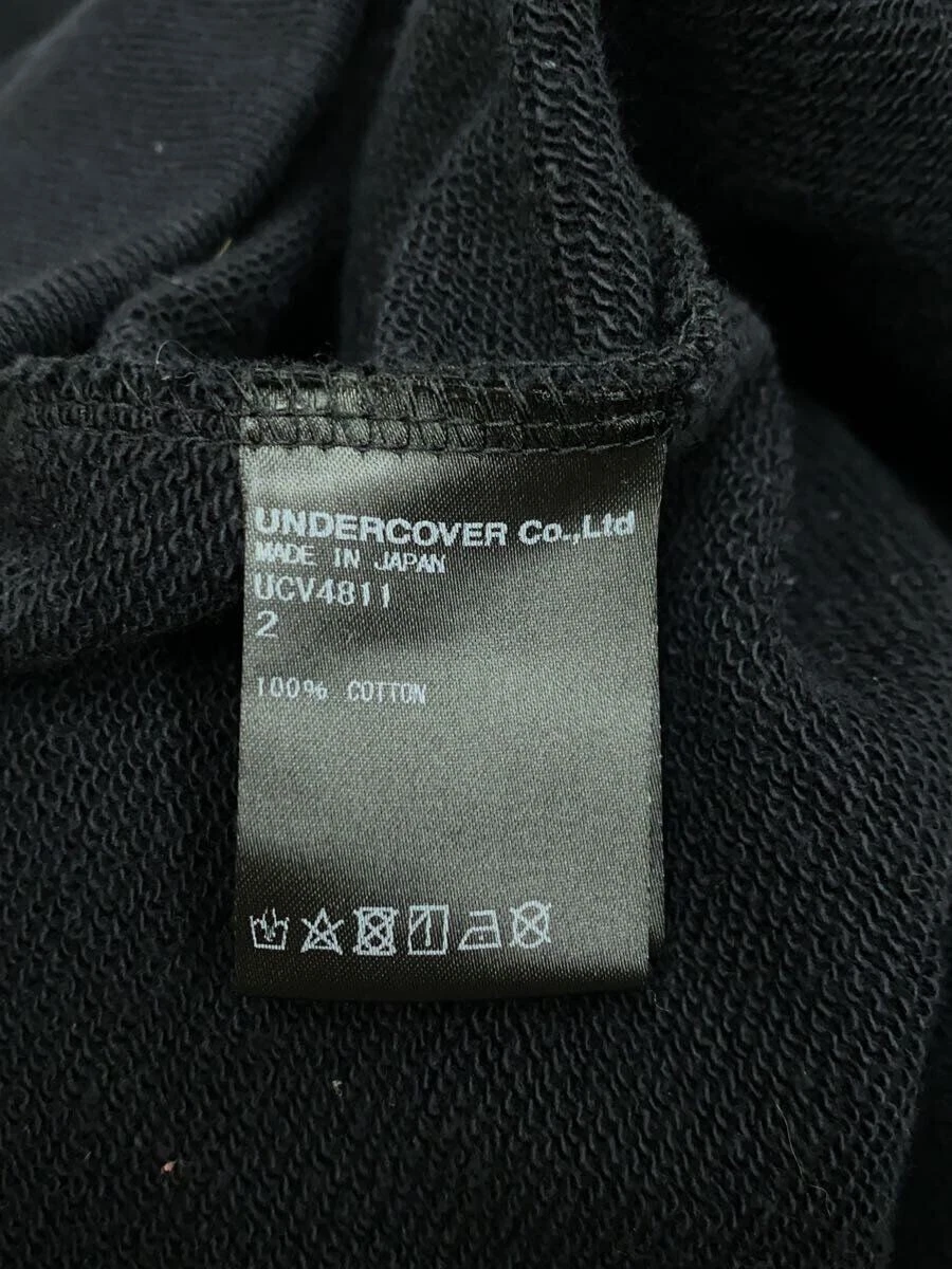 UNDERCOVER Felpa con cappuccio e zip sottocoperta 2 cotone nero UCV4811 usata