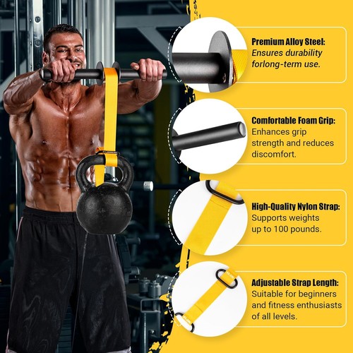 Forearm Strengthener and Wrist Roller, 43.3 in Or 51.2 in Ultra-Strong Nylon ... - Imagen 2 de 2