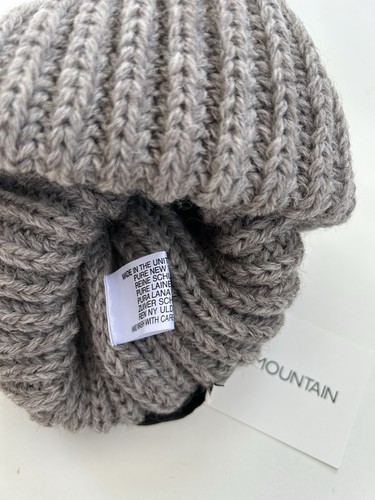 Cafe Mountain Men’s Beanie Hat Wool Knitted Chalk One Size Toque New Ribbed - Picture 7 of 7
