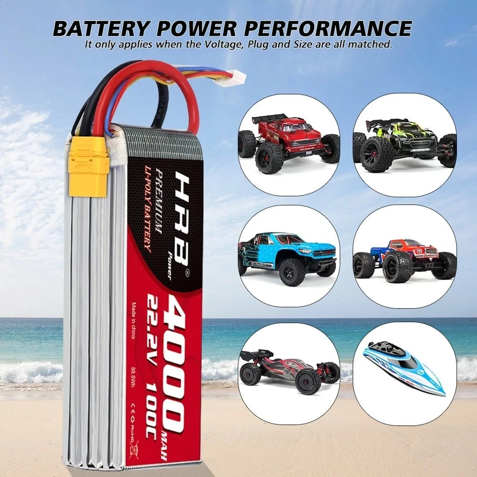 2x 6S 22.2V 4000mAh XT90 Plug LiPo Battery for RC Car Airplane Helicopter FPV - Image 4 of 4