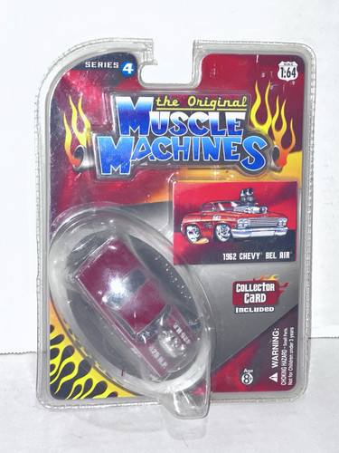The Original Muscle Machines 1:64 1962 Chevy Bel Air Gasser Funline MOC Maroon - Picture 4 of 14