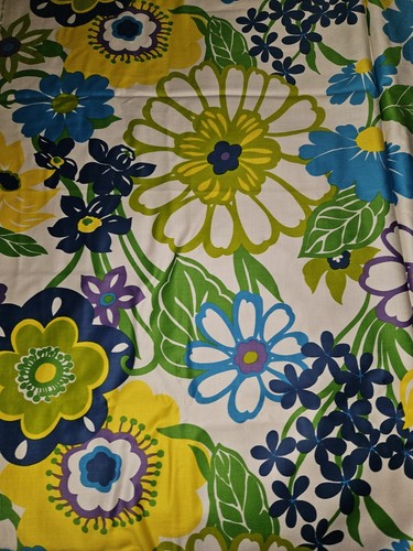 VTG 60s/70s HTF Peter Pan Fabrics Groovy Large Bright Flowers Cotton 3 Yards - Picture 2 of 7