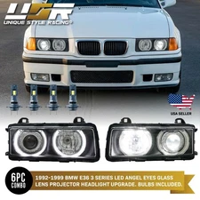 DEPO UHP Halo FULL LED P36 Projector Glass Headlight For 92-99 BMW E36 3 Series