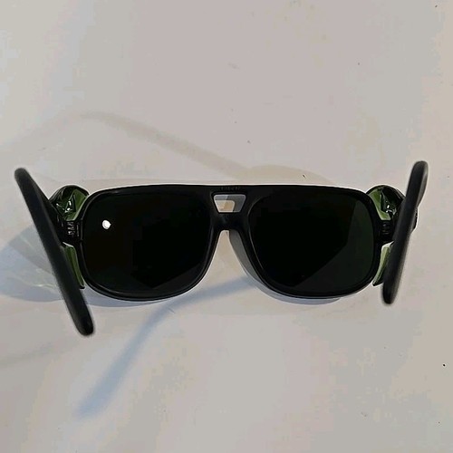 Vallen Schutzbrille schwarz Acrylgestell grüne Gläser Z87 147 mm Vintage - Bild 6 von 7