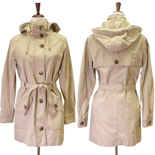 Neu mit Etikett GAP klassischer Trenchcoat aus Baumwoll-Twill mit Kapuze und Gürtel Lieblings-Khaki Größe XS