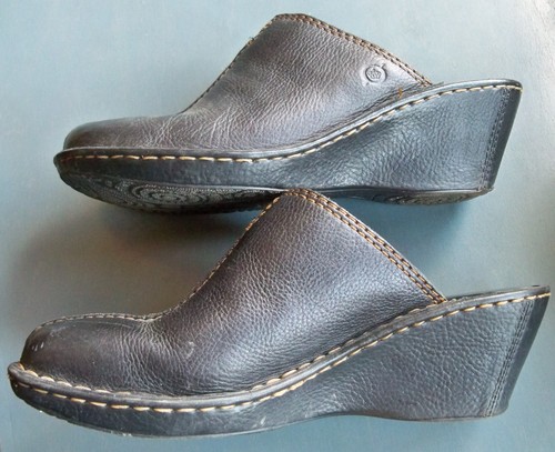 BORN HANDCRAFTED FOOTWEAR WOMEN'S BROWN LEATHER CLOG MULE SLIDE Size 10 / 42 - Picture 4 of 7
