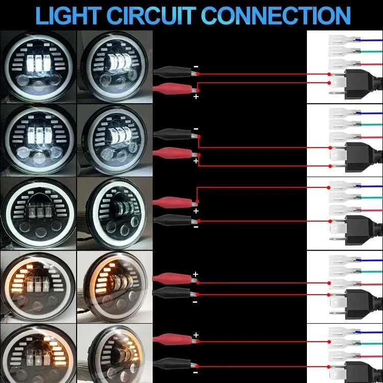 Faros LED redondos de 7"" negros DOT haz alto/bajo para Mini Austin Rover clásico Foto 3 de 4
