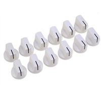 Musiclily Pro 12Pcs White Universal Inch Metric Guitar Amp Effect Pedal Knob Set