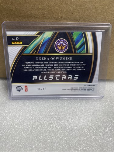 2024 Panini Select WNBA - All-Stars Nneka Ogwumike #12 Blue /49 - Picture 2 of 2