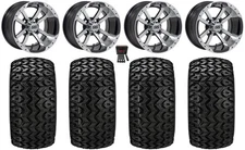GTW Storm Trooper 12" Golf Cart Wheels Machined 20" Sierra Sport Tires Yamaha