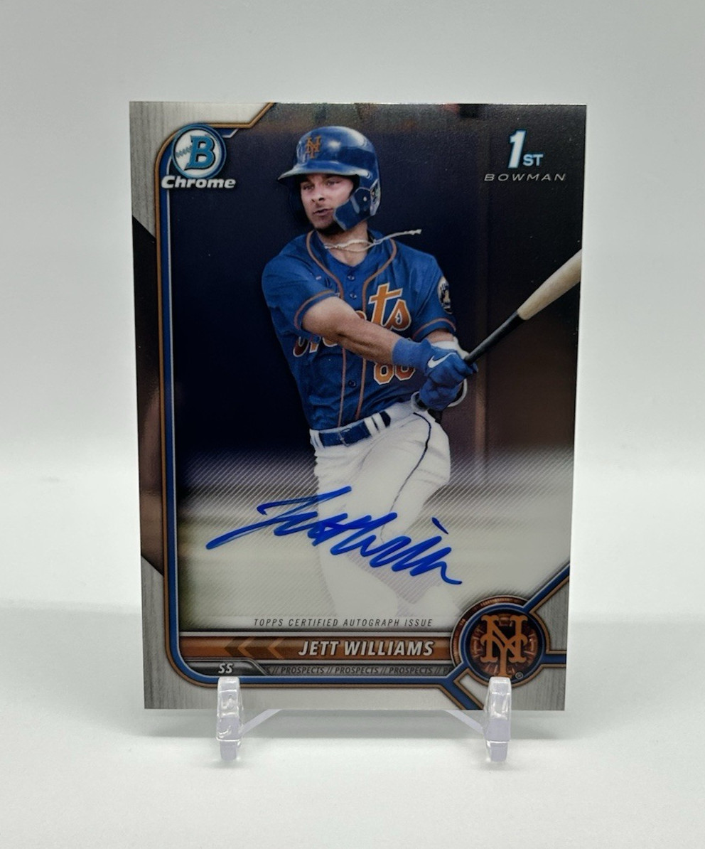 2022 Bowman Chrome Draft Jett Williams Autograph #CDA-JWS New York Mets