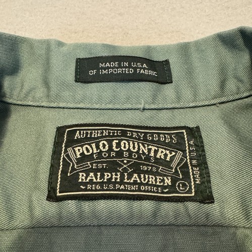 Ralph Lauren Polo Country For Boys Shirt Large Sportsman Button Up Army Green - Picture 5 of 9
