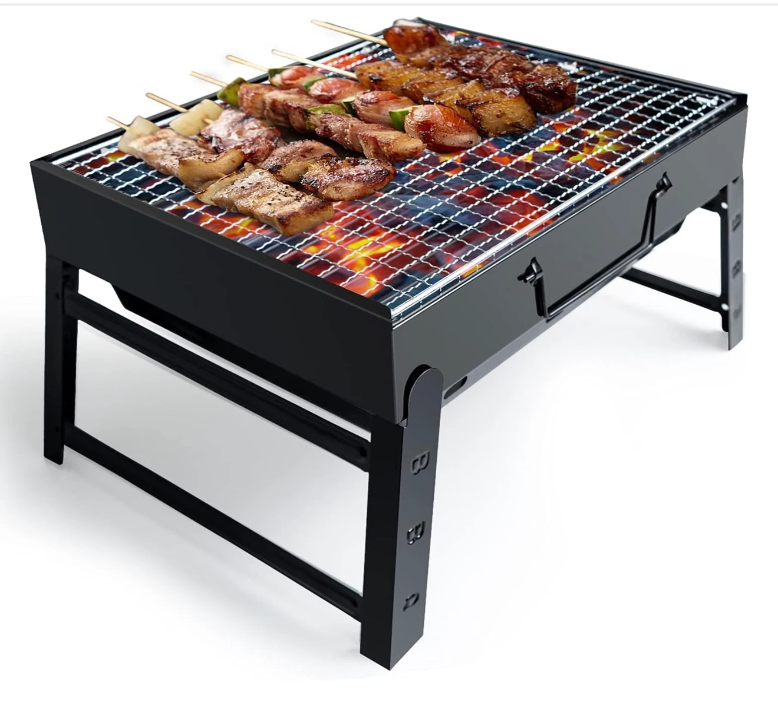 BBQ Barbecue Grill, Portable Folding Charcoal Barbecue Desk Tabletop Outdoor Sta