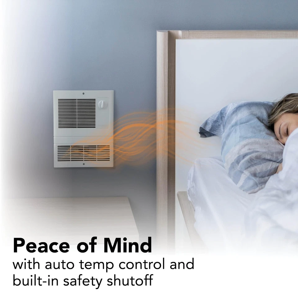 9815WH High Capacity Wall Heater with Built-In Adjustable Thermostat, 1500W, ... - Image 3 of 4