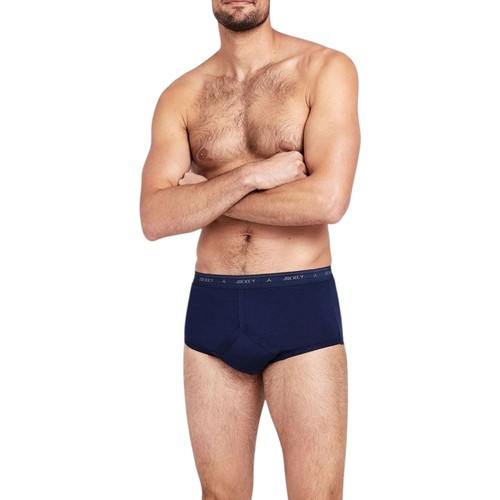 6 x Jockey Navy Y-Front Mens Underwear Briefs Trunks - Picture 2 of 5