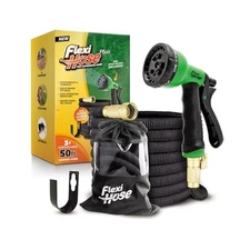 Compact Expanding Hose, 50ft, 3/4" Brass Connector, Leakproof & Easy Storage