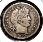 1903 Barber Silver Dime 10c Ten Cent US Coin Philadelphia Mint  *400