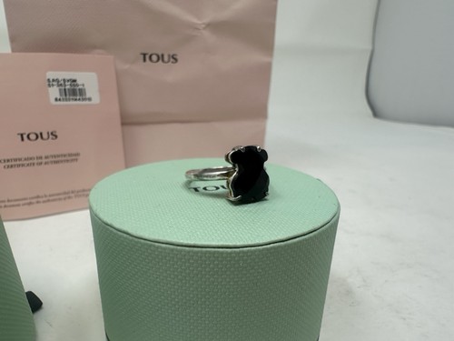 TOUS Erma 925 Silber Ring mit Schwarz auf Bär - Bild 3 von 9