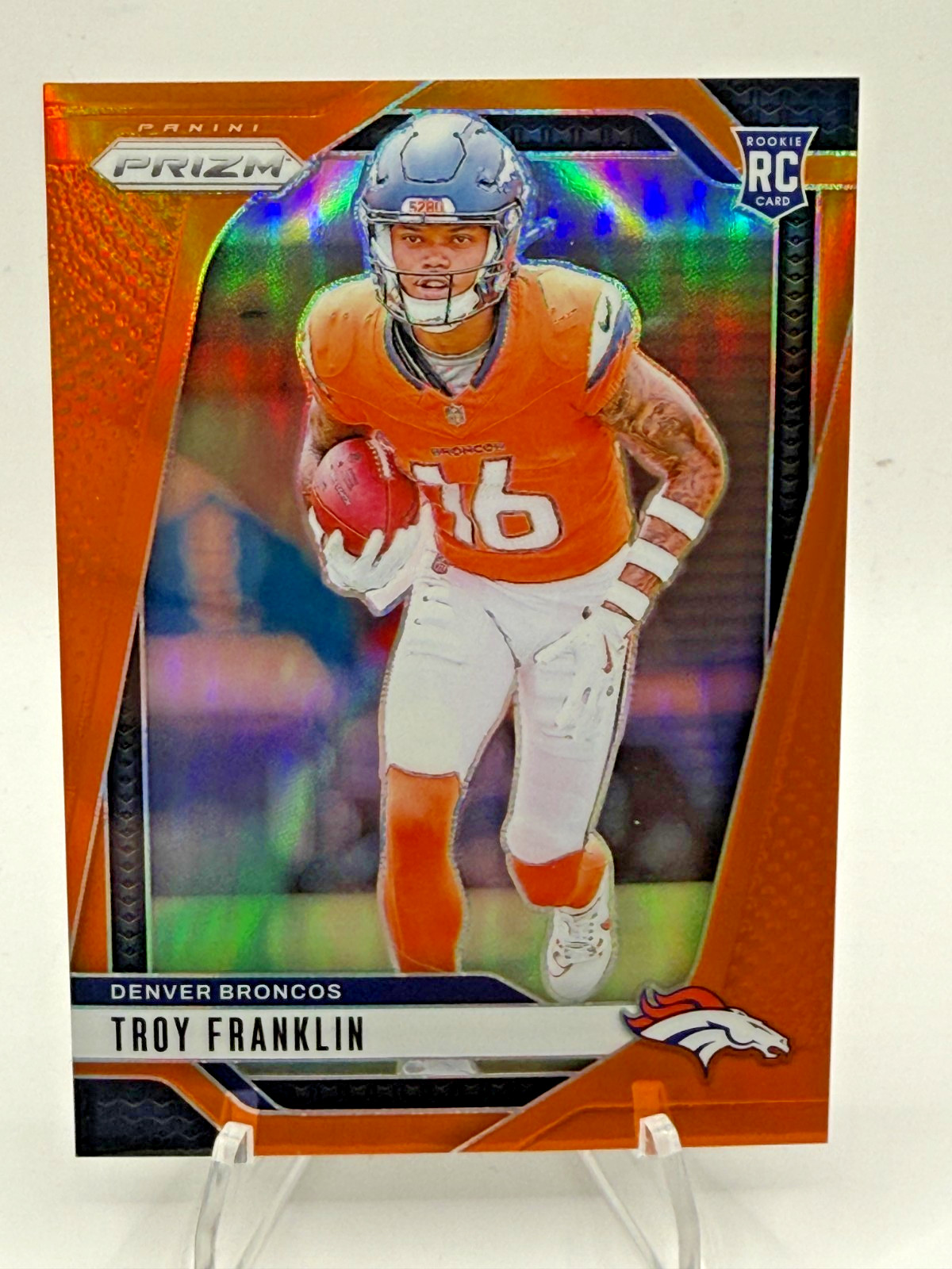 2024 Panini Prizm - Rookies Troy Franklin #393 Orange Prizm /249 (RC)