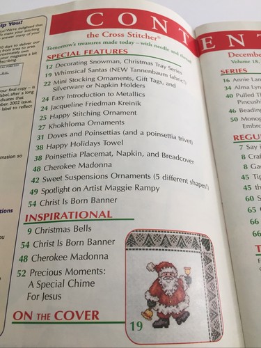 The Cross Stitcher Dicembre 2001 Rivista 29 Grafici Idee Regalo Natale ecc - Foto 6 di 8