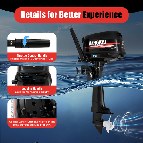 4 Stroke 6.5HP 123CC Outboard Engine Marine Boat Motor Water Cooling System - Picture 15 of 24