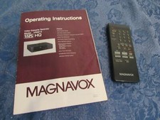 Magnavox Model VR9912 VHS HQ VCR Owners Operating Manual And Remote