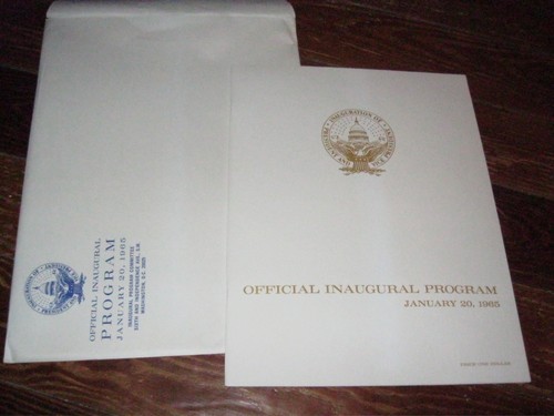 Official Inaugural Program Lyndon Baines Johnson + Hubert Humphrey 1965 in env. - Picture 1 of 5